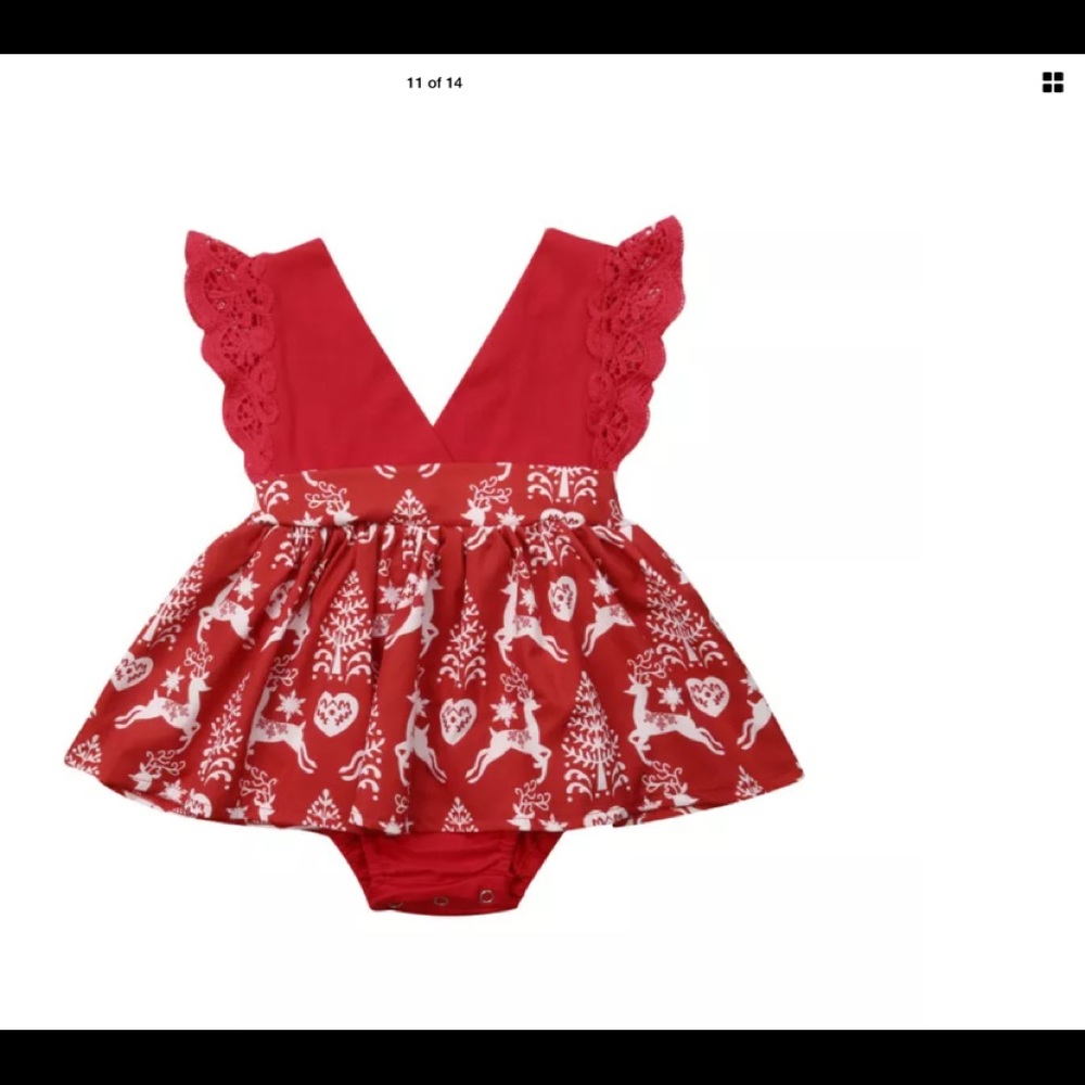NWT  big sis little sis Christmas dress or romper